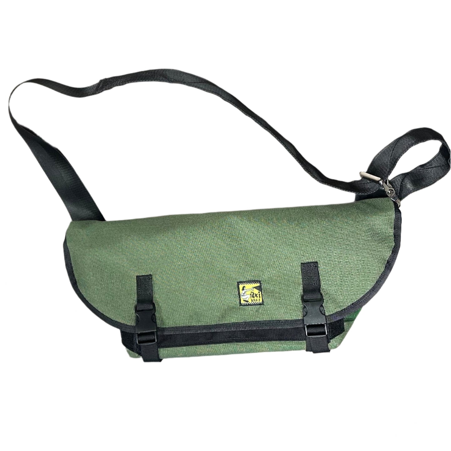Wide small olive sling bag