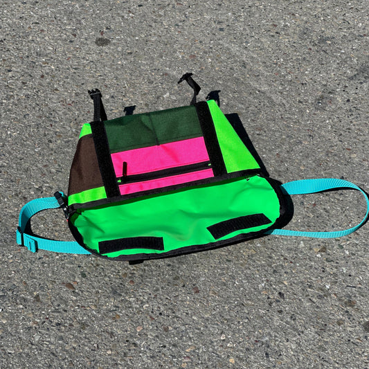 Mini wide neon green sling bag